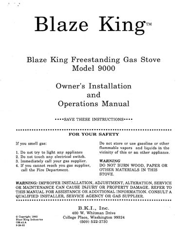 blaze king gas stove 9000